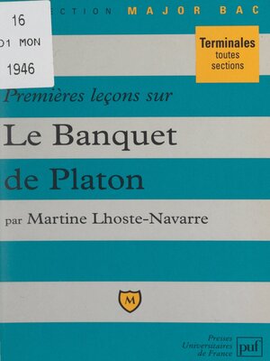cover image of Premières leçons sur "Le banquet" de Platon
